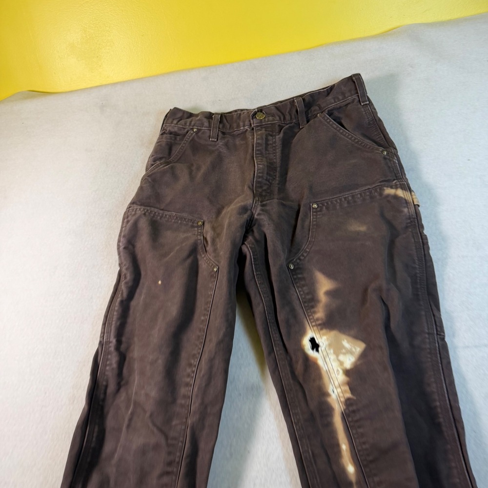 Carhartt B01 Mens 31x30 Brown Double Front Double Knee Duck Canvas Work‎ Pants